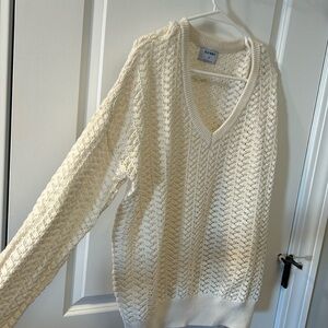 Oversized white sweater